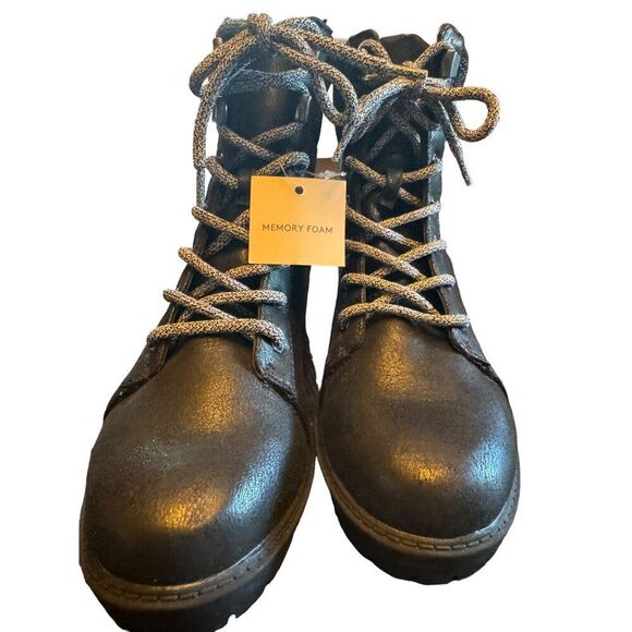 Universal Threads Women's Black Memory Foam‎ Lace-Up Ankle Boots Size 6 - Picture 6 of 9